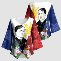 Philippines Rizal Day Kimono Sleeve Blouse Filipino Sampaguita Grunge Style LT14 - Polynesian Pride