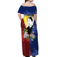 Philippines Rizal Day Off Shoulder Maxi Dress Filipino Sampaguita Grunge Style LT14 - Polynesian Pride