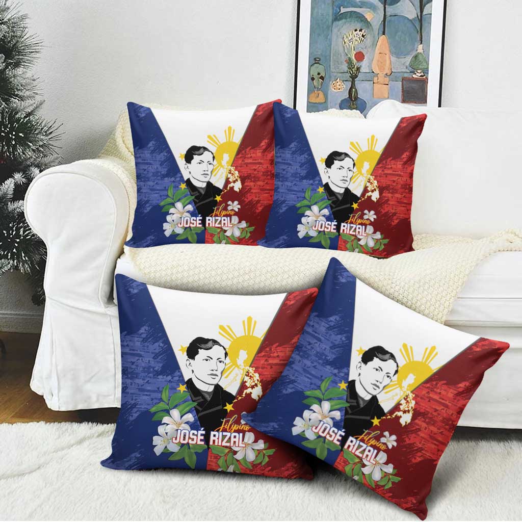Philippines Rizal Day Pillow Cover Filipino Sampaguita Grunge Style - Polynesian Pride