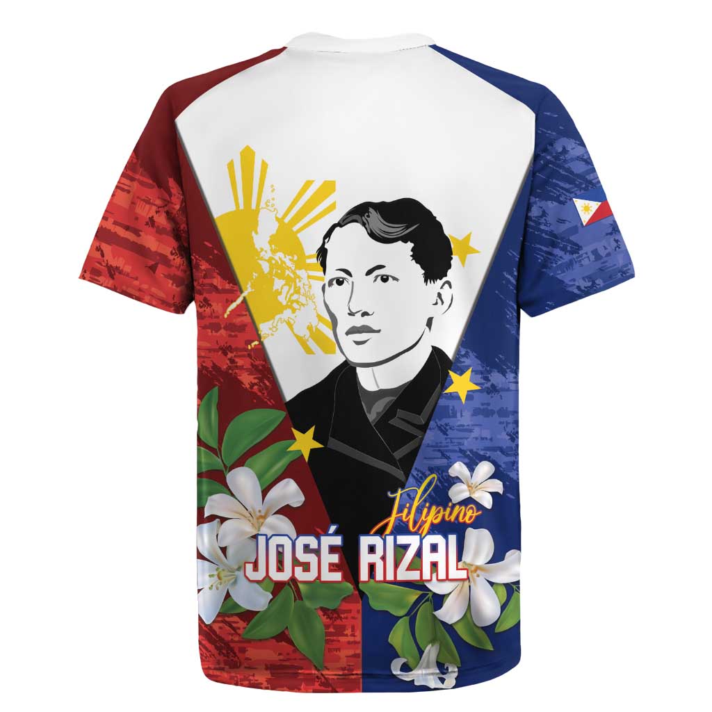 Philippines Rizal Day Rugby Jersey Filipino Sampaguita Grunge Style - Polynesian Pride