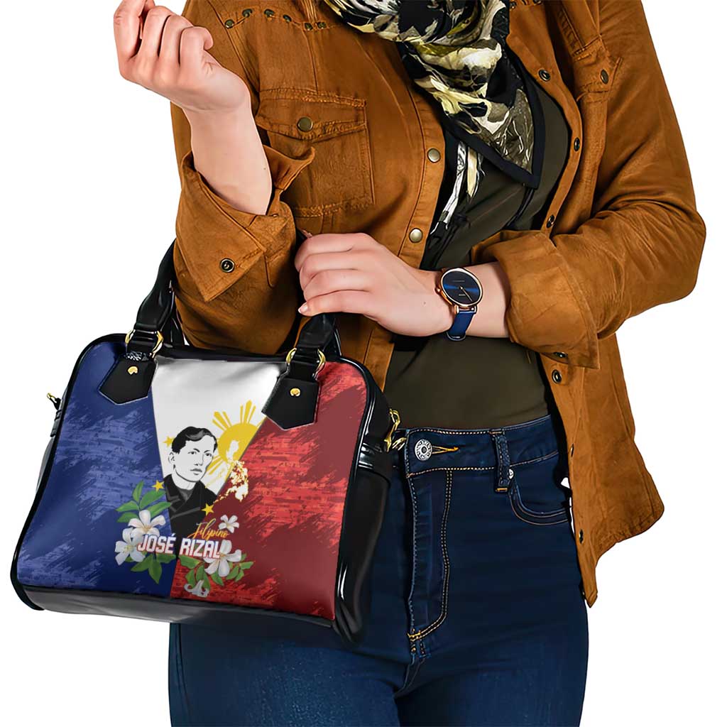 Philippines Rizal Day Shoulder Handbag Filipino Sampaguita Grunge Style - Polynesian Pride