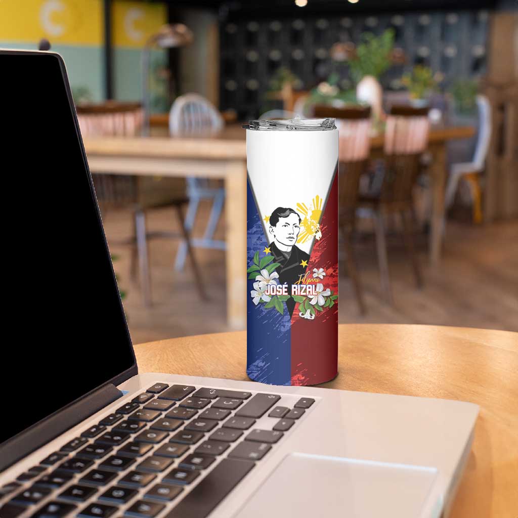 Philippines Rizal Day Skinny Tumbler Filipino Sampaguita Grunge Style - Polynesian Pride