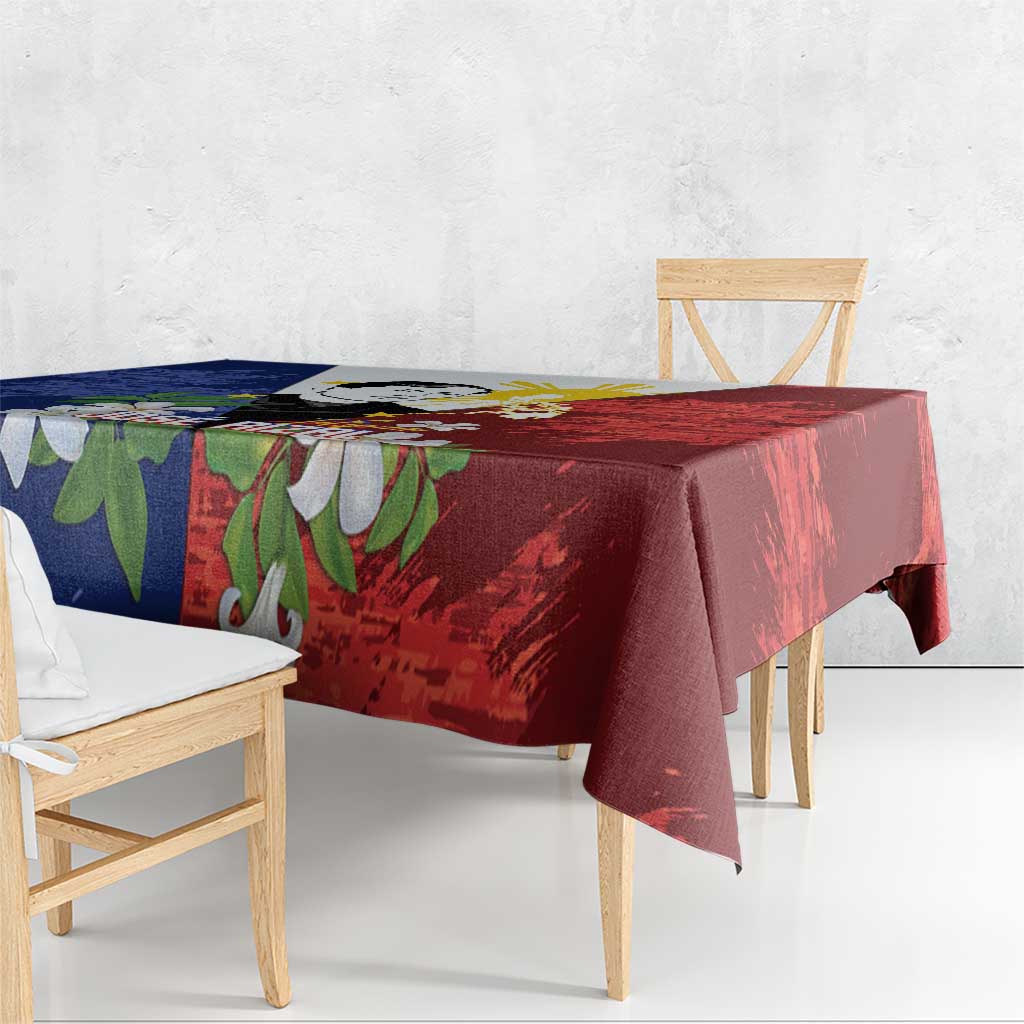 Philippines Rizal Day Tablecloth Filipino Sampaguita Grunge Style - Polynesian Pride