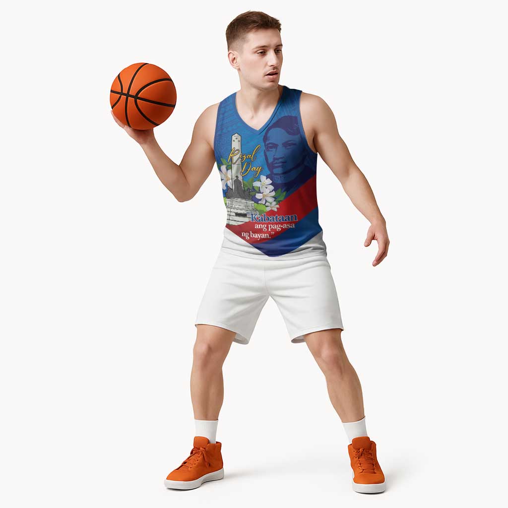 Philippines Rizal Day Basketball Jersey Filipino Motto Stella Polynesian Pattern - Polynesian Pride