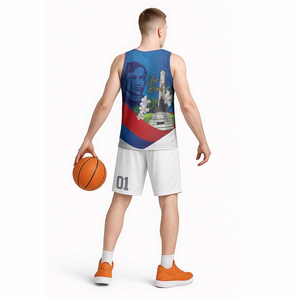 Philippines Rizal Day Basketball Jersey Filipino Motto Stella Polynesian Pattern - Polynesian Pride