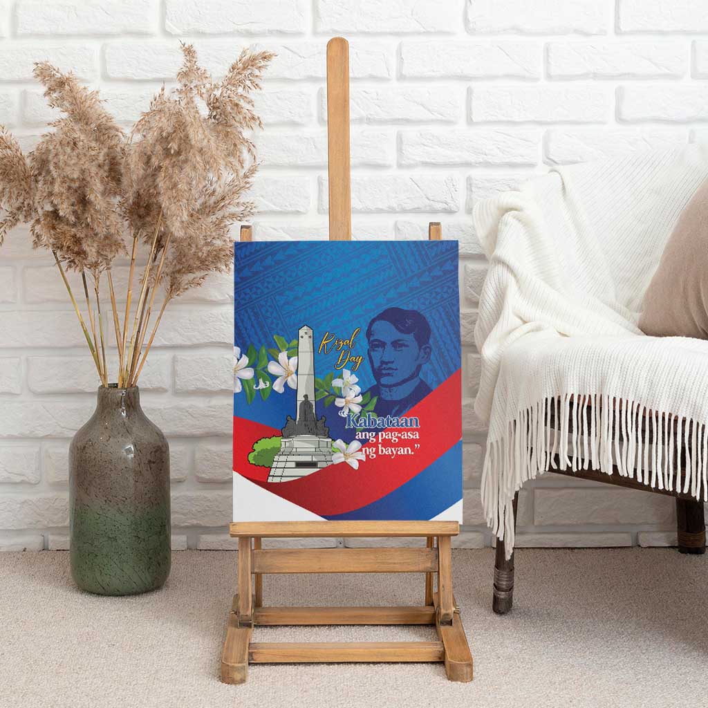 Philippines Rizal Day Canvas Wall Art Filipino Motto Stella Polynesian Pattern - Polynesian Pride