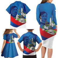 Philippines Rizal Day Family Matching Long Sleeve Bodycon Dress and Hawaiian Shirt Filipino Motto Stella Polynesian Pattern LT14 - Polynesian Pride