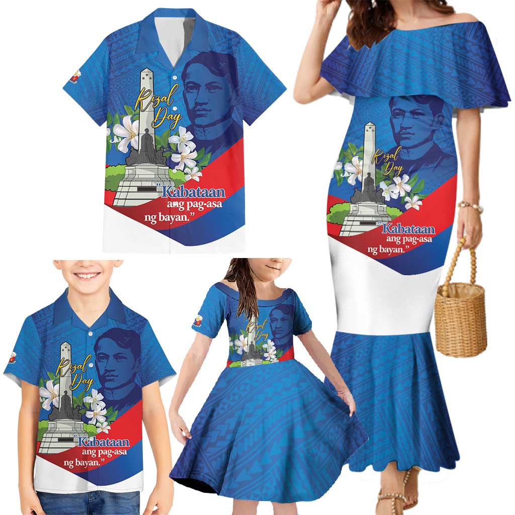 Philippines Rizal Day Family Matching Mermaid Dress and Hawaiian Shirt Filipino Motto Stella Polynesian Pattern LT14 - Polynesian Pride