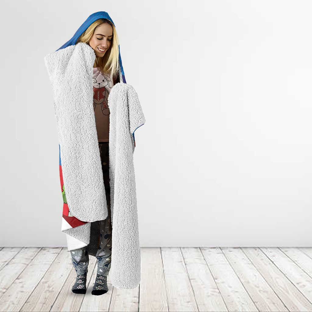 Philippines Rizal Day Hooded Blanket Filipino Motto Stella Polynesian Pattern - Polynesian Pride