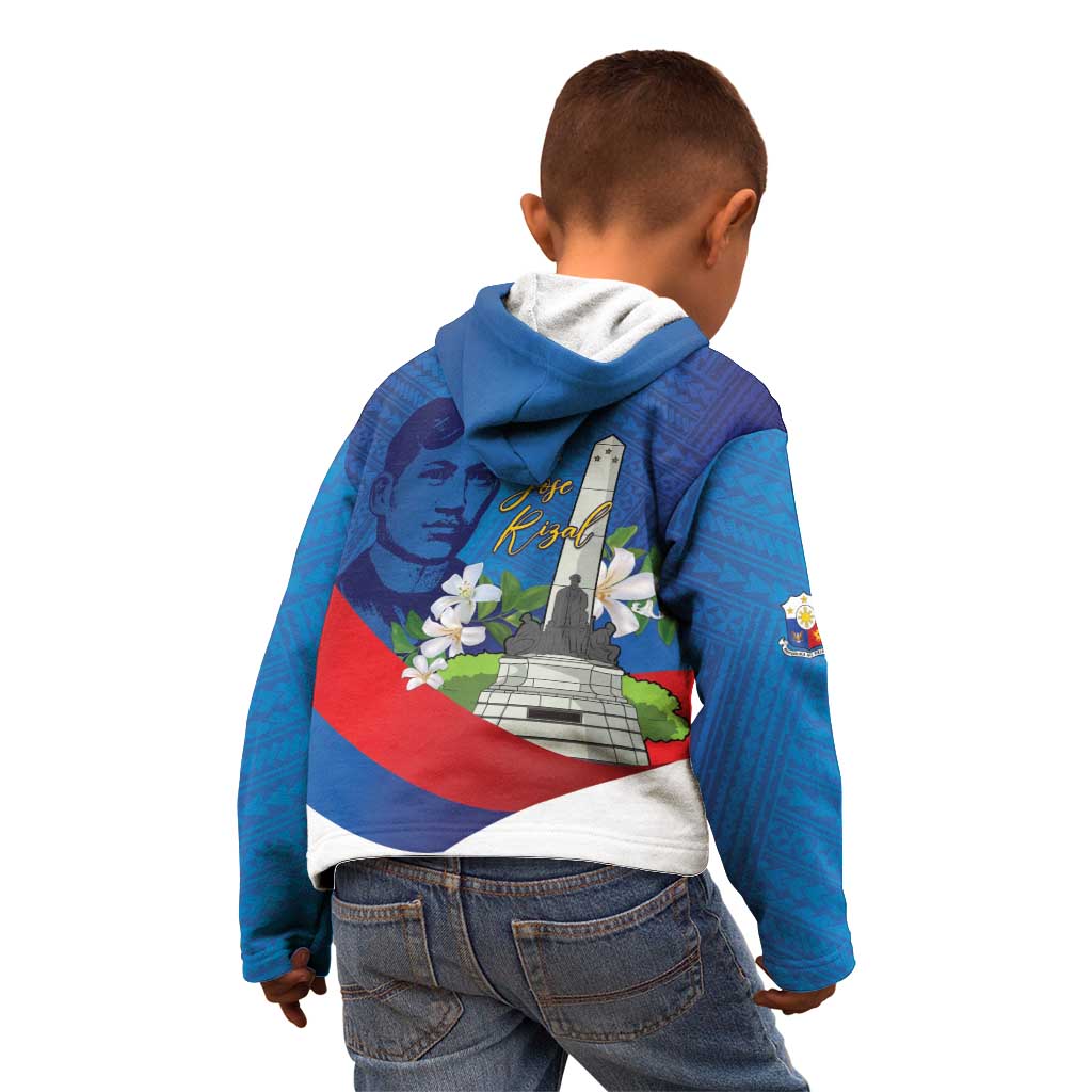 Philippines Rizal Day Kid Hoodie Filipino Motto Stella Polynesian Pattern - Polynesian Pride