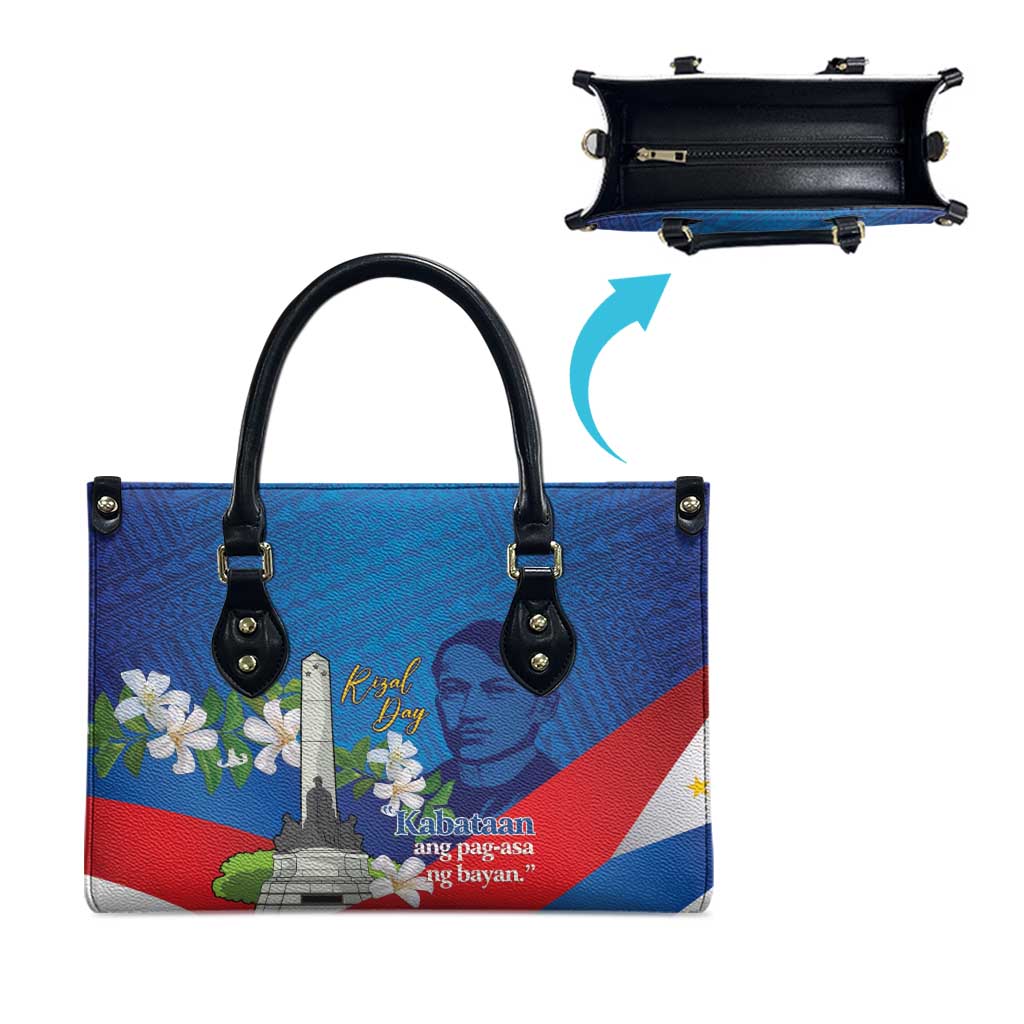 Philippines Rizal Day Leather Bag Filipino Motto Stella Polynesian Pattern - Polynesian Pride