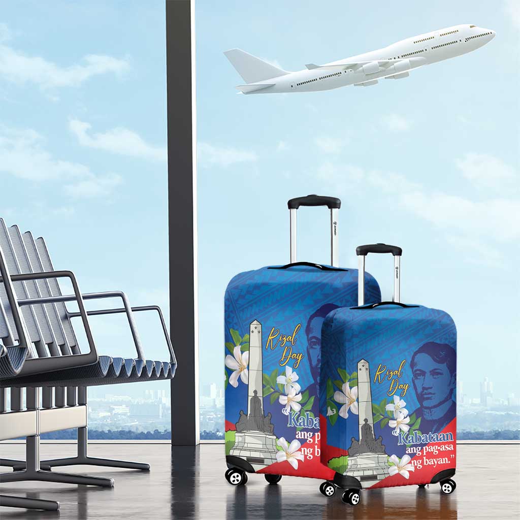 Philippines Rizal Day Luggage Cover Filipino Motto Stella Polynesian Pattern - Polynesian Pride
