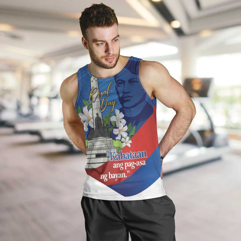 Philippines Rizal Day Men Tank Top Filipino Motto Stella Polynesian Pattern - Polynesian Pride