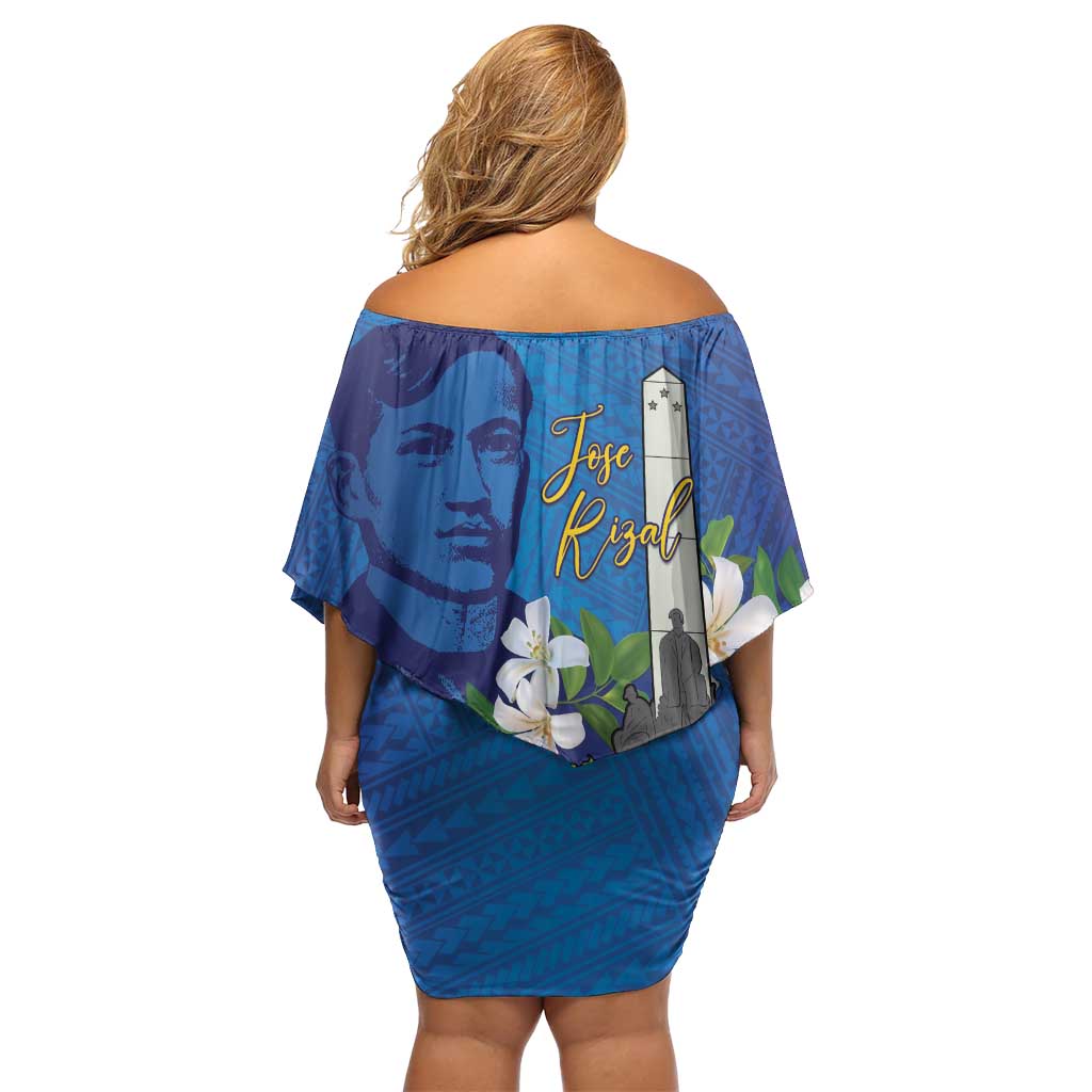 Philippines Rizal Day Off Shoulder Short Dress Filipino Motto Stella Polynesian Pattern - Polynesian Pride