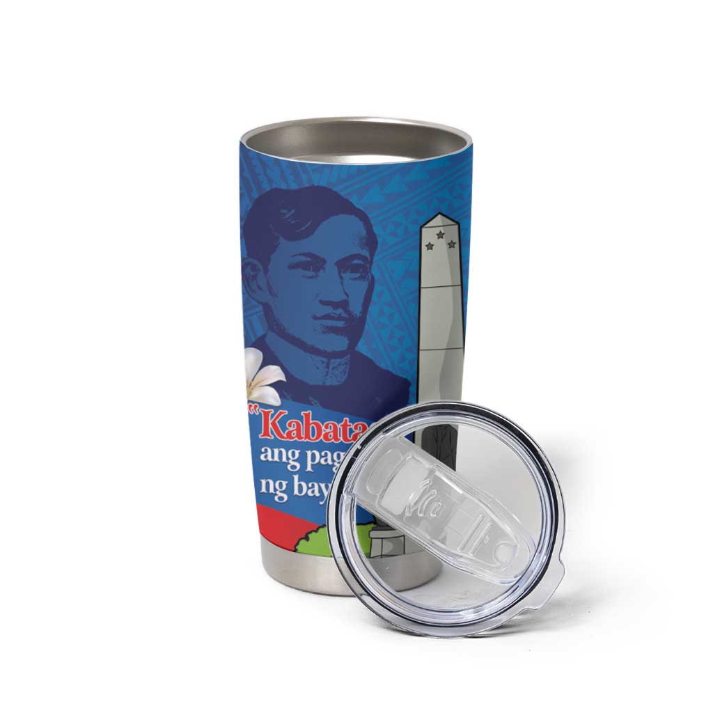 Philippines Rizal Day Tumbler Cup Filipino Motto Stella Polynesian Pattern - Polynesian Pride
