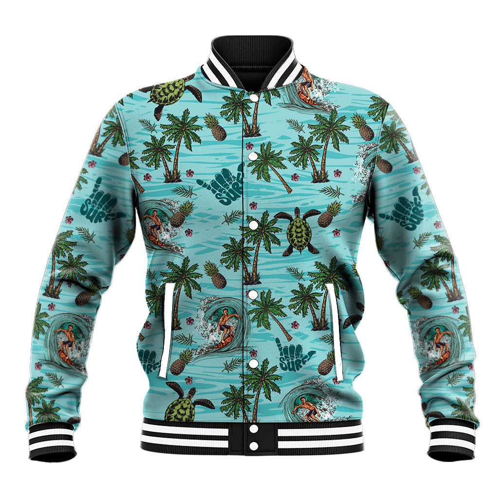 Aloha Hawaii Surfing Tropical Seamless Baseball Jacket