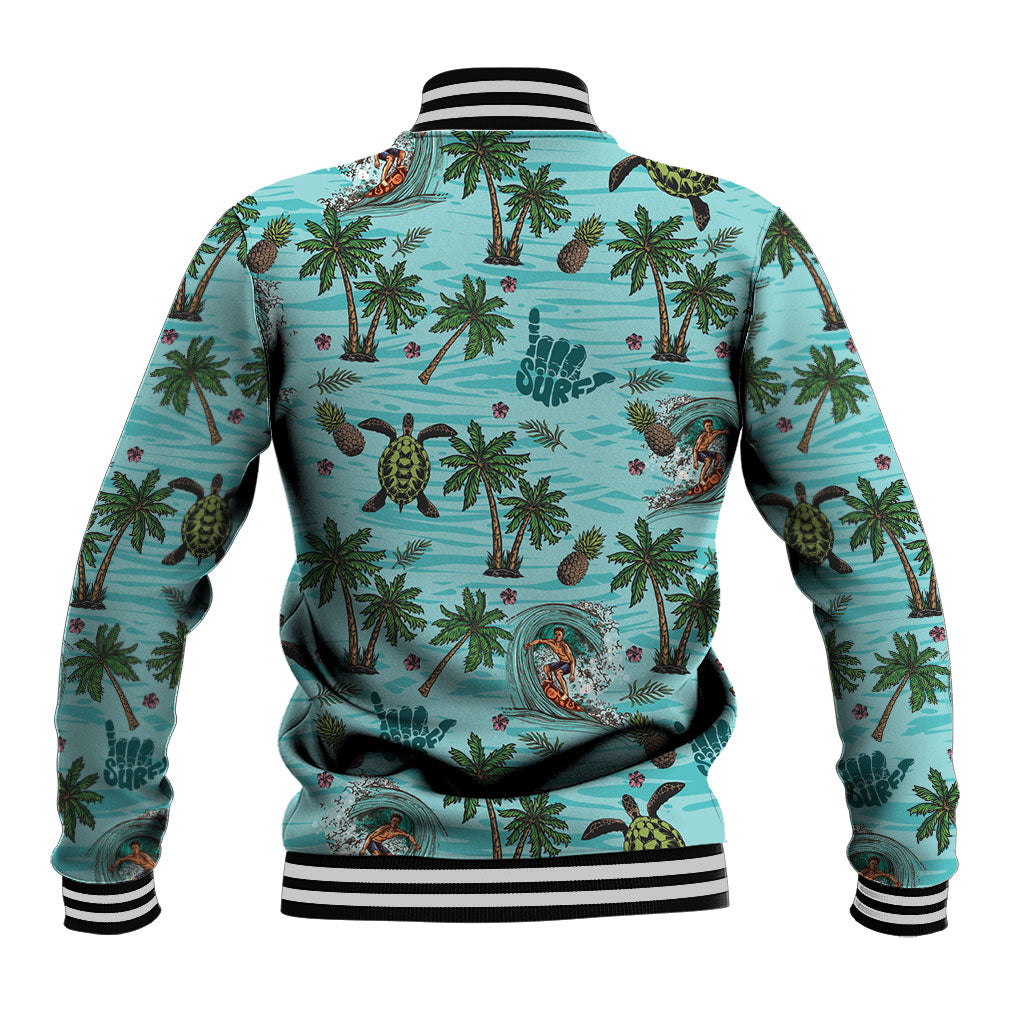 Aloha Hawaii Surfing Tropical Seamless Baseball Jacket