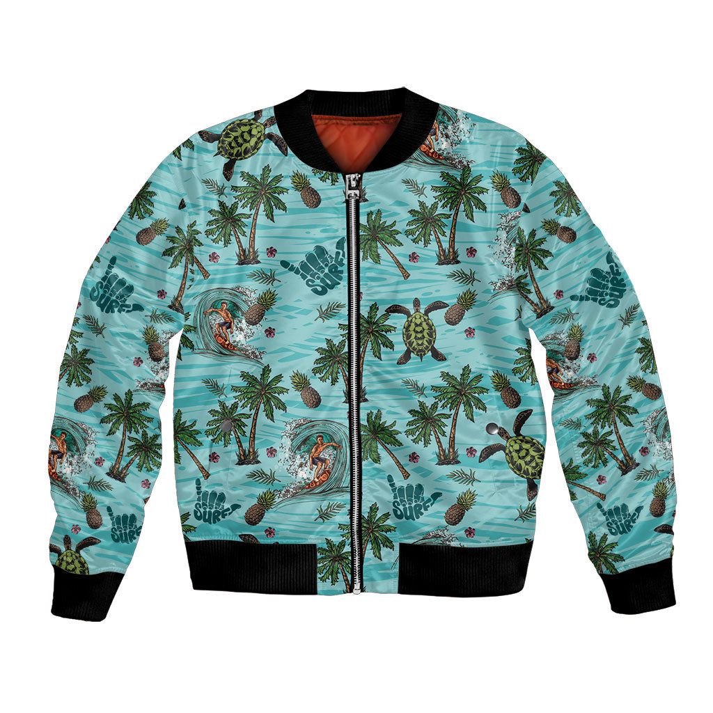Aloha Hawaii Surfing Tropical Seamless Bomber Jacket
