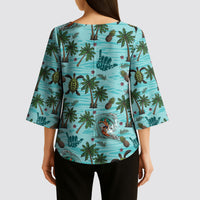 Aloha Hawaii Surfing Tropical Seamless Kimono Sleeve Blouse LT14 - Polynesian Pride