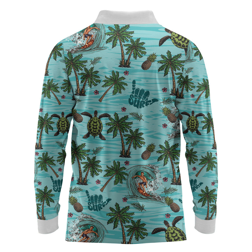 Aloha Hawaii Surfing Tropical Seamless Long Sleeve Polo Shirt LT14 - Polynesian Pride
