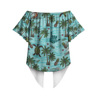 Aloha Hawaii Surfing Tropical Seamless Off Shoulder Wrap Waist Top LT14 - Polynesian Pride