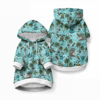 Aloha Hawaii Surfing Tropical Seamless Pet Hoodie LT14 Pullover Cyan - Polynesian Pride