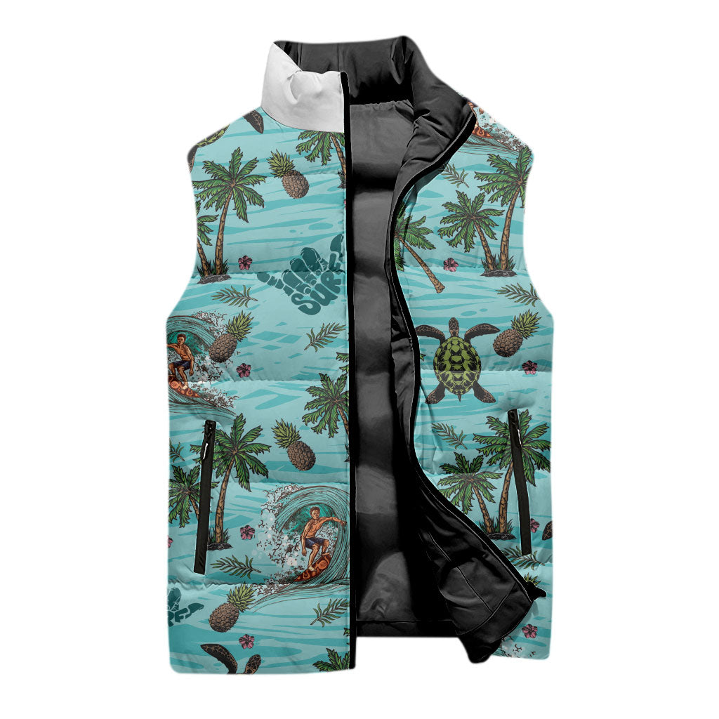 Aloha Hawaii Surfing Tropical Seamless Sleeveless Puffer Jacket LT14 - Polynesian Pride