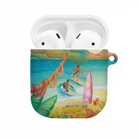 Surfing Paradise Hawaii AirPods Case Tropical Flowers Beachy Vibes LT14 Multicolor - Polynesian Pride