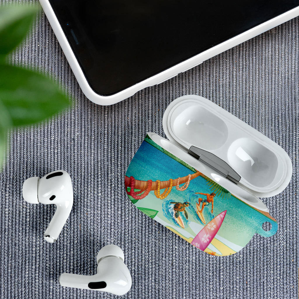 Surfing Paradise Hawaii AirPods Case Tropical Flowers Beachy Vibes LT14 - Polynesian Pride