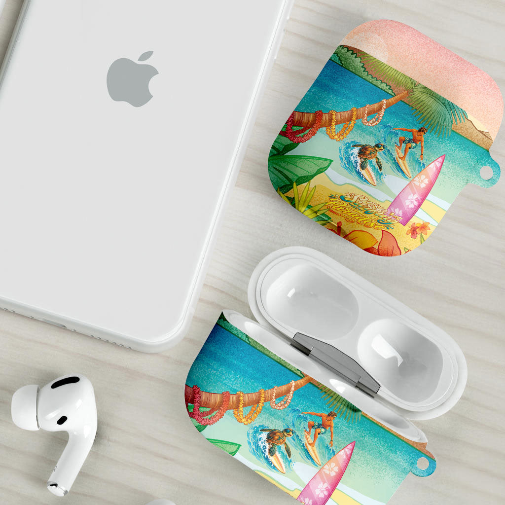 Surfing Paradise Hawaii AirPods Case Tropical Flowers Beachy Vibes LT14 - Polynesian Pride