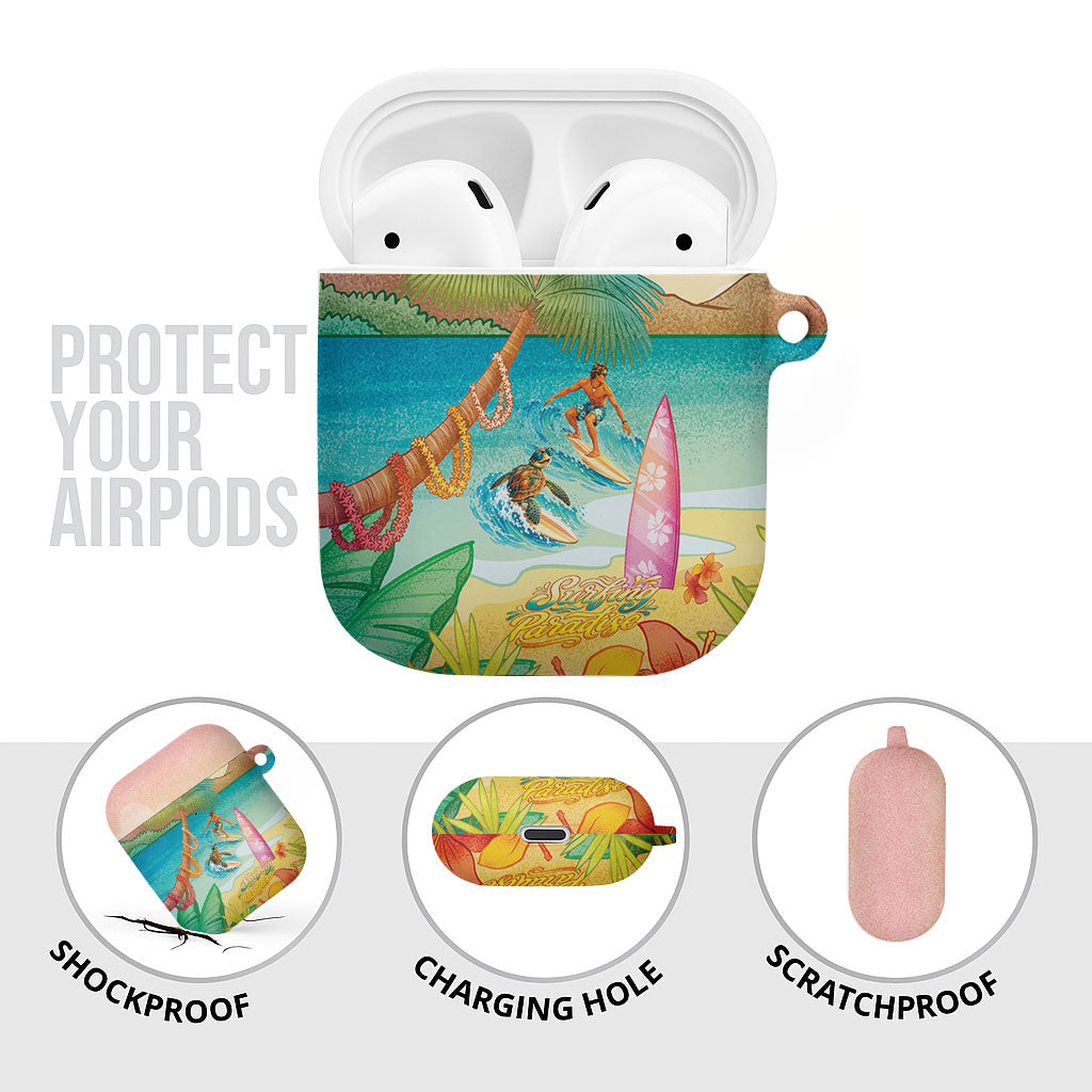 Surfing Paradise Hawaii AirPods Case Tropical Flowers Beachy Vibes LT14 - Polynesian Pride