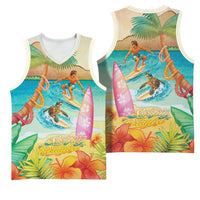 Surfing Paradise Hawaii Basketball Jersey Tropical Flowers Beachy Vibes LT14 - Polynesian Pride