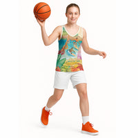 Surfing Paradise Hawaii Basketball Jersey Tropical Flowers Beachy Vibes LT14 - Polynesian Pride