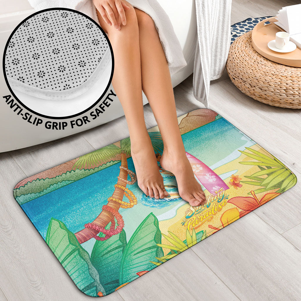 Surfing Paradise Hawaii Bathroom Set Tropical Flowers Beachy Vibes LT14 - Polynesian Pride