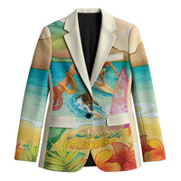 Surfing Paradise Hawaii Blazer Tropical Flowers Beachy Vibes LT14 Unisex Multicolor - Polynesian Pride