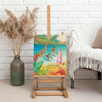 Surfing Paradise Hawaii Canvas Wall Art Tropical Flowers Beachy Vibes LT14 - Polynesian Pride