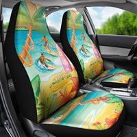 Surfing Paradise Hawaii Car Seat Cover Tropical Flowers Beachy Vibes LT14 - Polynesian Pride