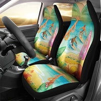 Surfing Paradise Hawaii Car Seat Cover Tropical Flowers Beachy Vibes LT14 - Polynesian Pride
