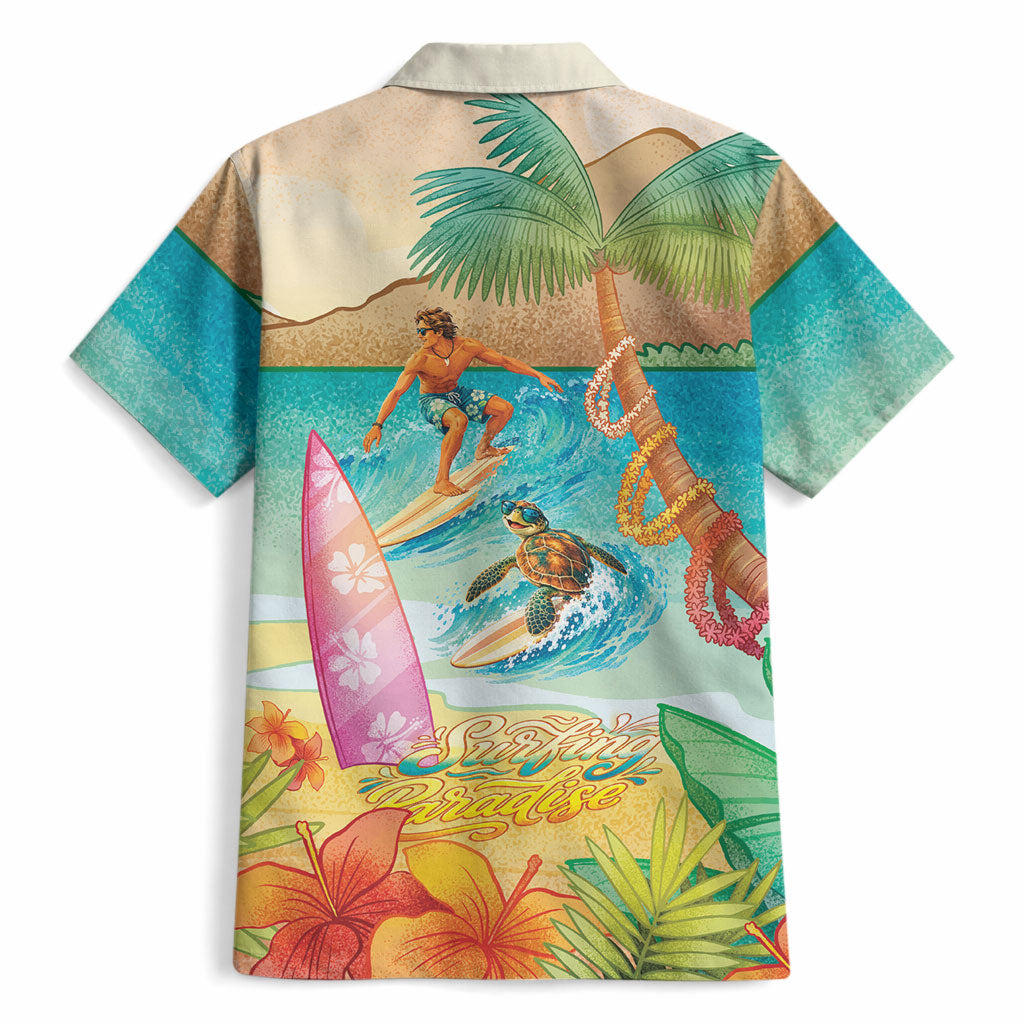 Surfing Paradise Hawaii Hawaiian Shirt Tropical Flowers Beachy Vibes LT14 - Polynesian Pride