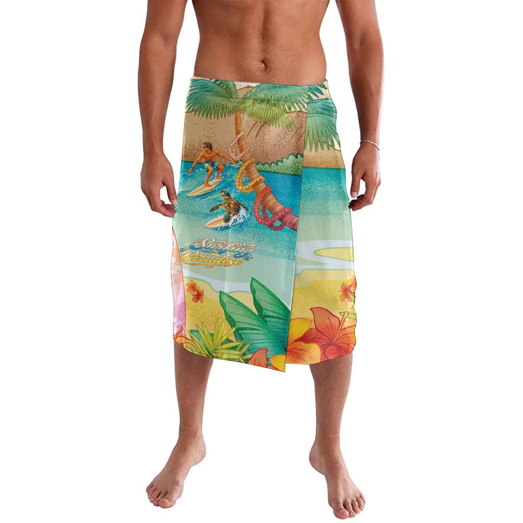 Surfing Paradise Hawaii Lavalava Tropical Flowers Beachy Vibes