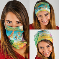 Surfing Paradise Hawaii Neck Gaiter Tropical Flowers Beachy Vibes LT14 - Polynesian Pride