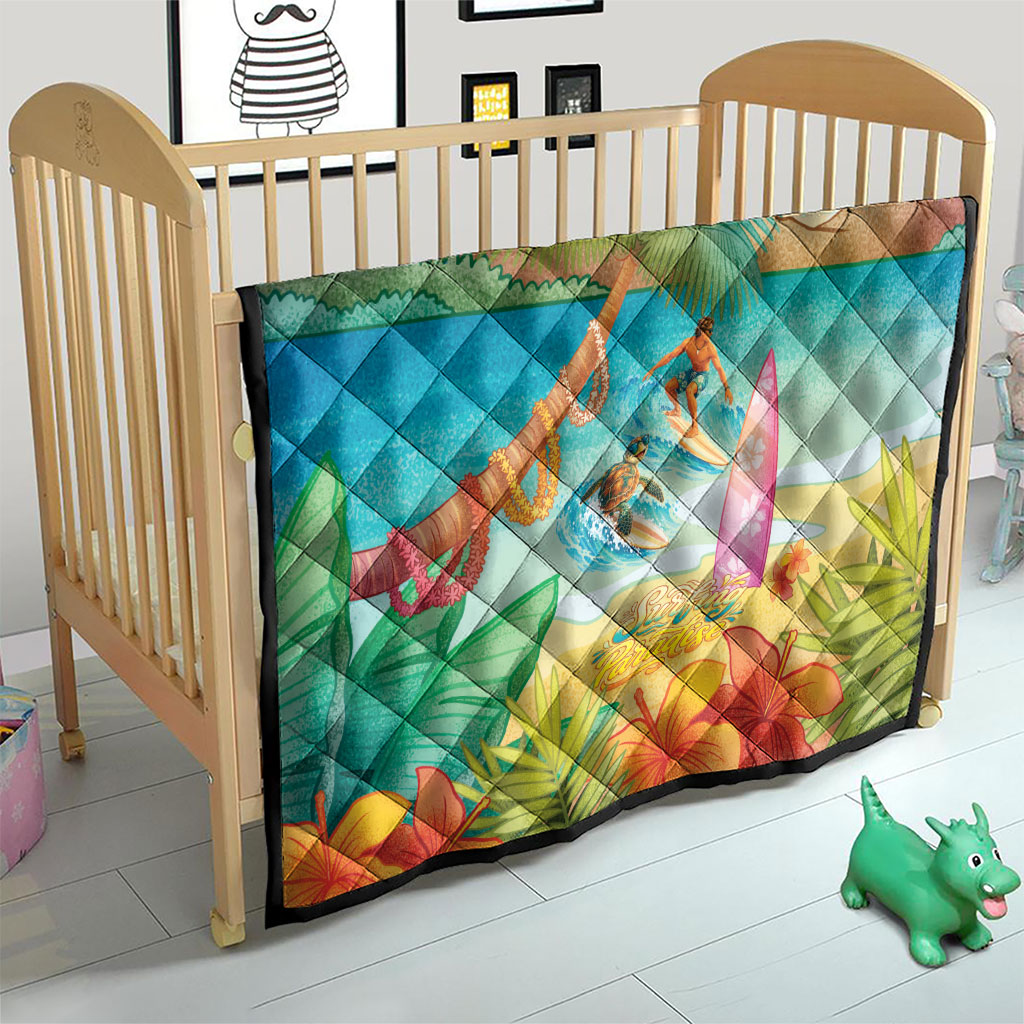 Surfing Paradise Hawaii Quilt Tropical Flowers Beachy Vibes LT14 - Polynesian Pride