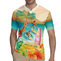 Surfing Paradise Hawaii Rugby Jersey Tropical Flowers Beachy Vibes LT14 - Polynesian Pride