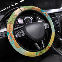 Surfing Paradise Hawaii Steering Wheel Cover Tropical Flowers Beachy Vibes LT14 Universal Fit Multicolor - Polynesian Pride
