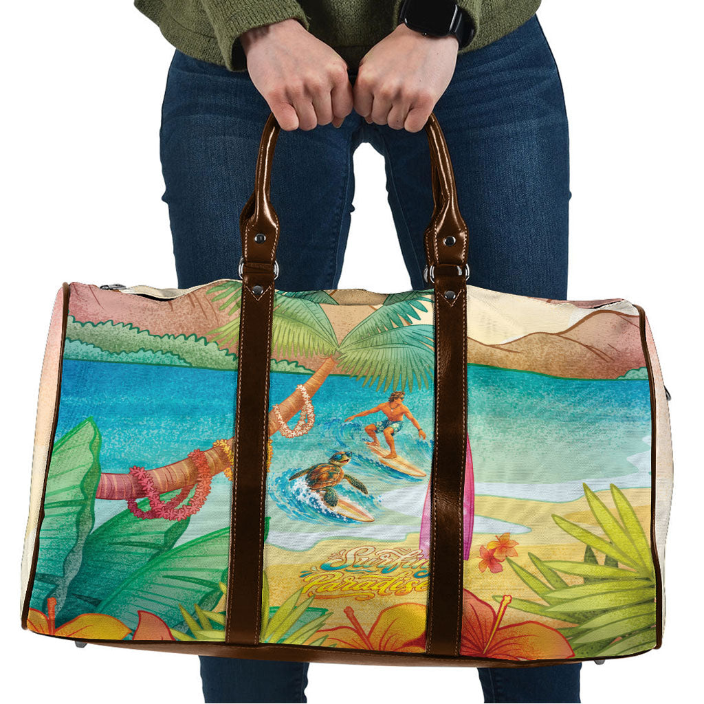 Surfing Paradise Hawaii Travel Bag Tropical Flowers Beachy Vibes LT14 Multicolor - Polynesian Pride