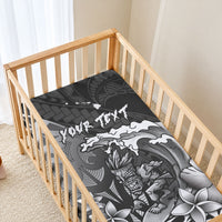 Hawaii Surfing Personalized Baby Bed Cover Born To Surf Tiki Hawaiian Pattern LT14 - Polynesian Pride