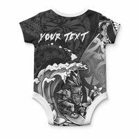 Hawaii Surfing Personalized Baby Onesie Born To Surf Tiki Hawaiian Pattern LT14 - Polynesian Pride