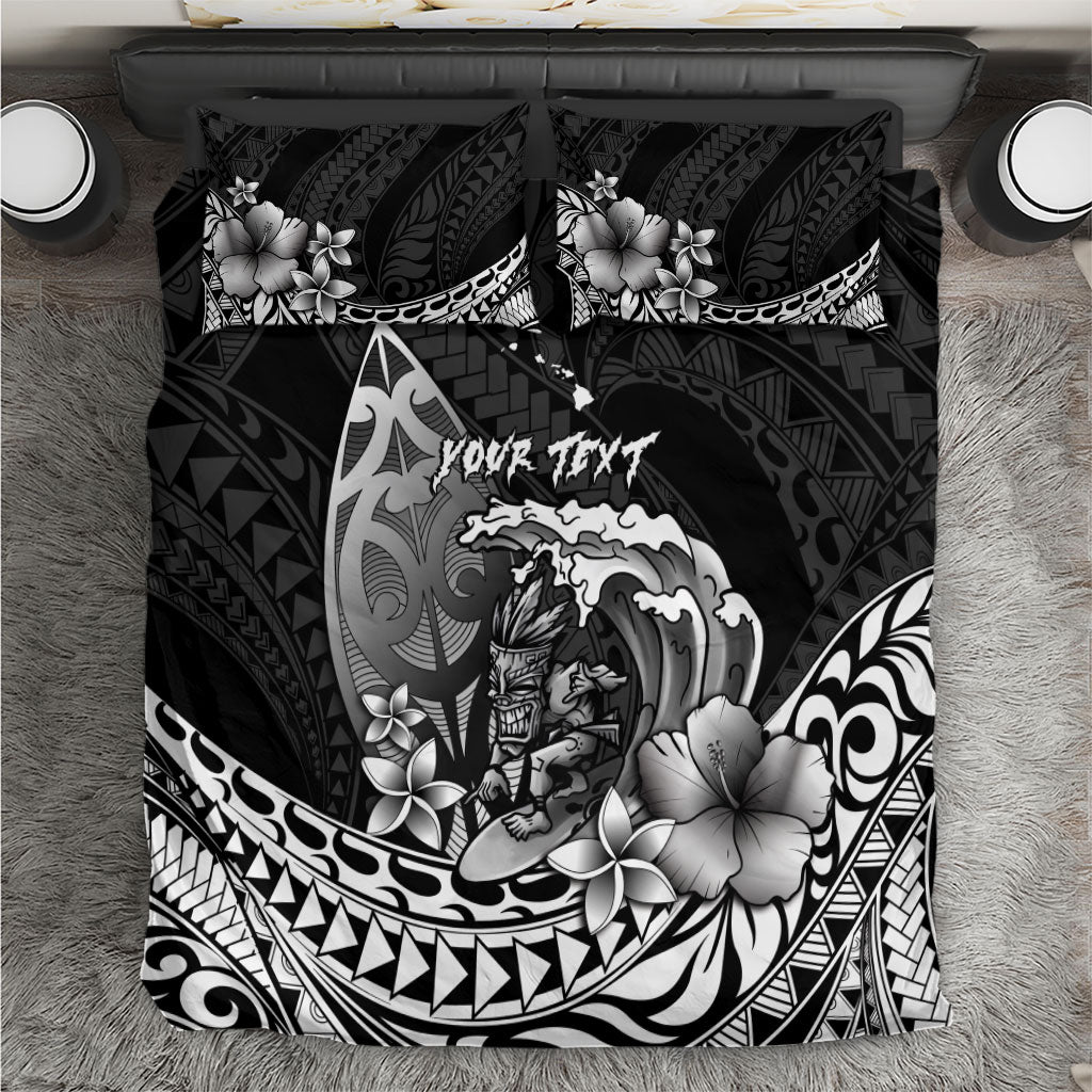Hawaii Surfing Personalized Bedding Set Born To Surf Tiki Hawaiian Pattern