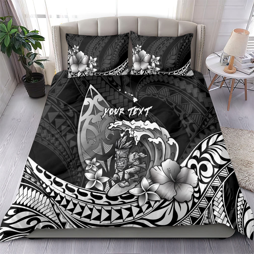 Hawaii Surfing Personalized Bedding Set Born To Surf Tiki Hawaiian Pattern