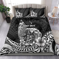 Hawaii Surfing Personalized Bedding Set Born To Surf Tiki Hawaiian Pattern